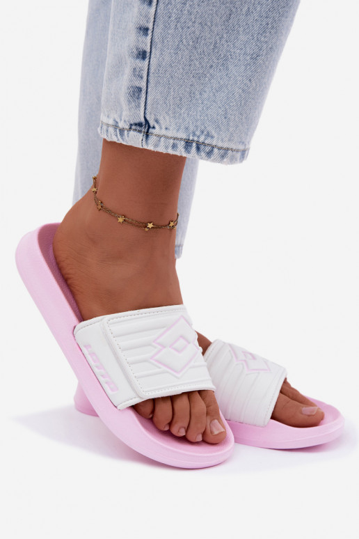 Chinelos rosa-brancos femininos LOTTO FLYDE 2400941U-4110