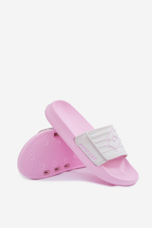 Chinelos rosa-brancos femininos LOTTO FLYDE 2400941U-4110