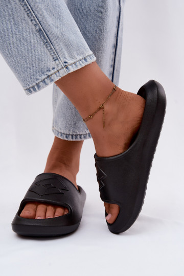 Chinelos leves femininos LOTTO SLAY 2400471U cor preta