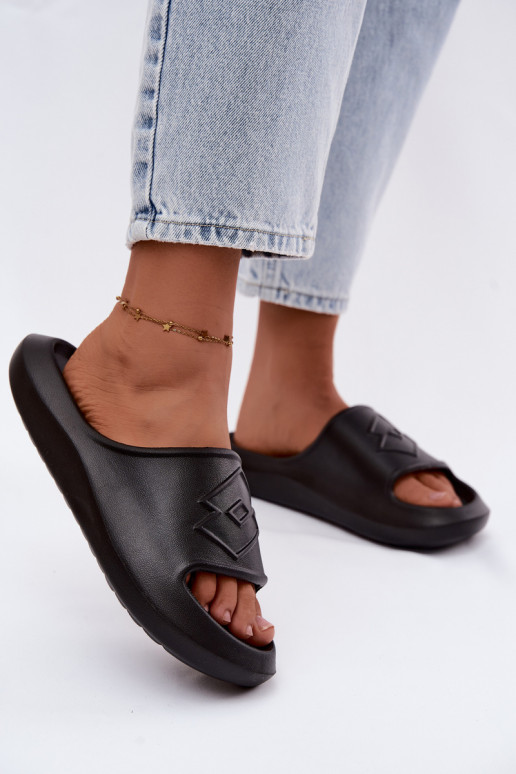 Chinelos leves femininos LOTTO SLAY 2400471U cor preta