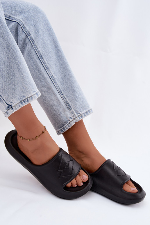 Chinelos leves femininos LOTTO SLAY 2400471U cor preta