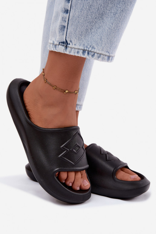 Chinelos Chinelos leves Feminino LOTTO SLAY 2400471U cor preta