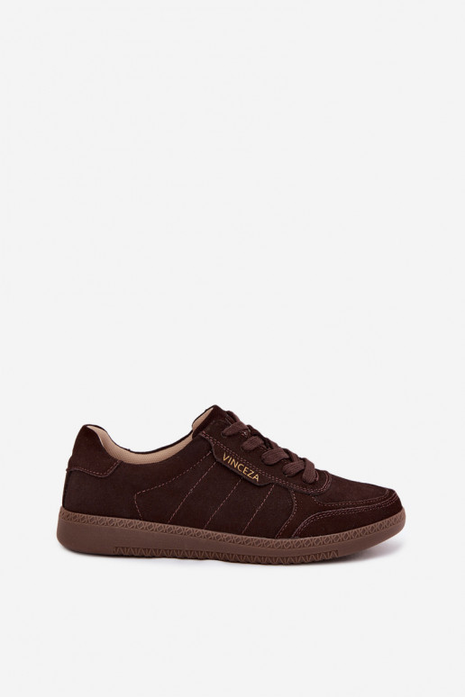 Ténis masculinos de camurça sintética Vinceza 79635 cor chocolate