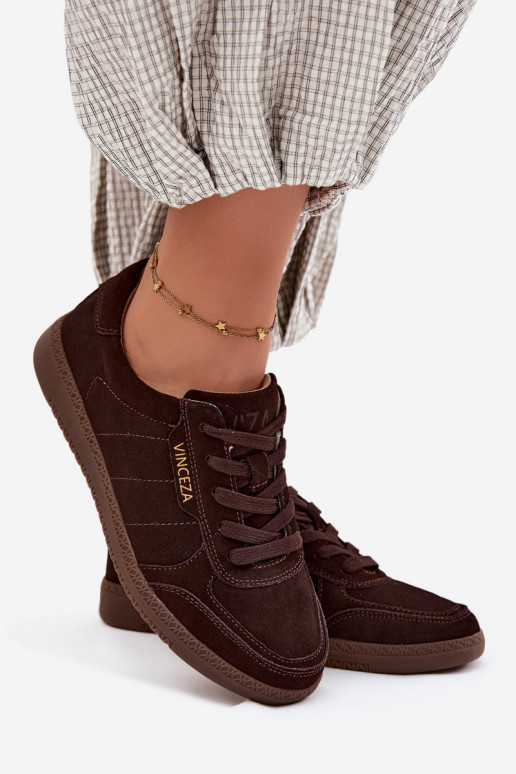 Ténis masculinos de camurça sintética Vinceza 79635 cor chocolate