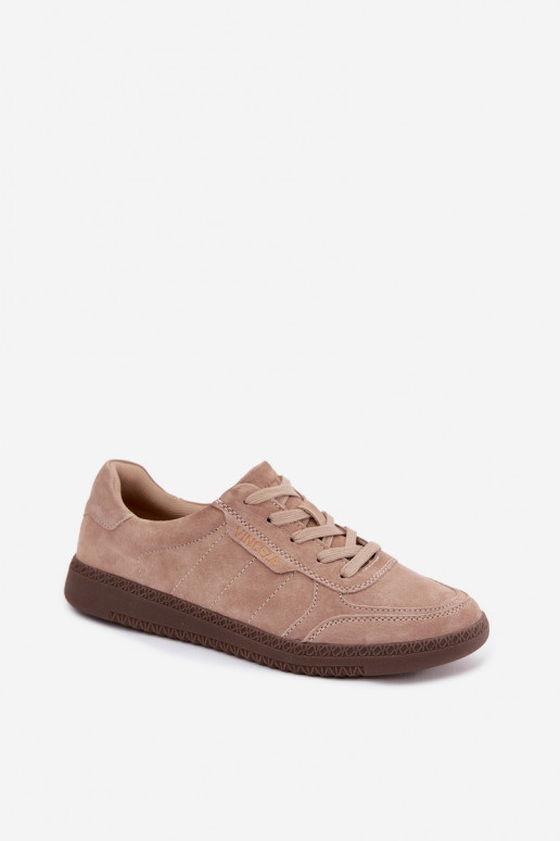 Ténis masculinos de camurça sintética Vinceza 79635 cor areia