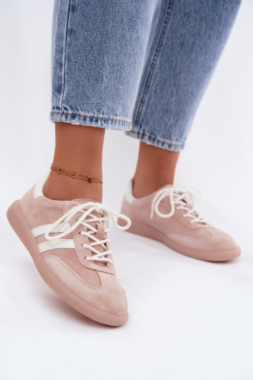 Pele de camurça À modalo de tênis Feminino cor rosa Ismina