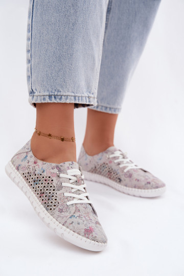 Sapatos estampados com elementos vazados em camurça sintética de várias cores Tenebra