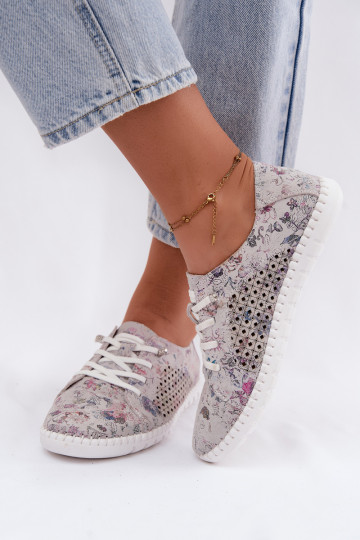 Sapatos estampados com elementos vazados em camurça sintética de várias cores Tenebra 2