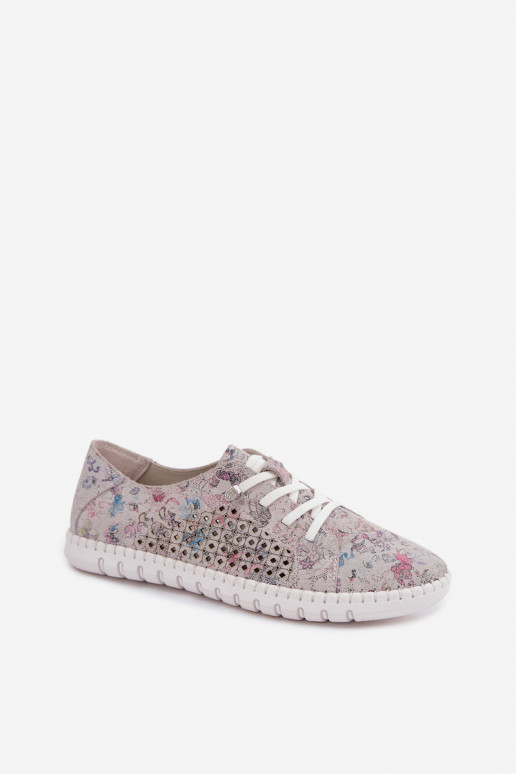 Sapatos estampados com elementos vazados em camurça sintética de várias cores Tenebra