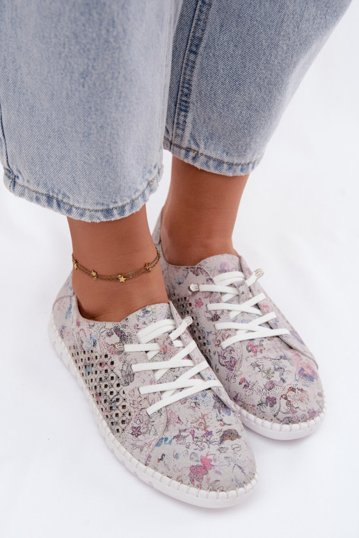 Sapatos estampados com elementos vazados em camurça sintética de várias cores Tenebra