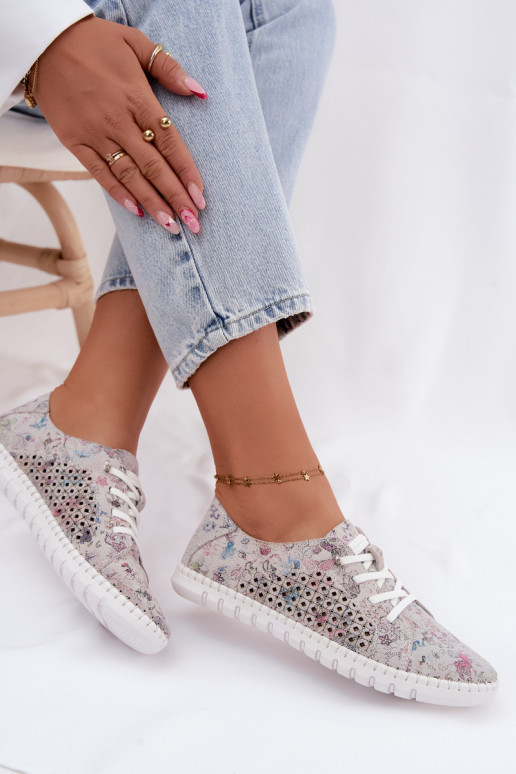 Sapatos estampados com elementos vazados em camurça sintética de várias cores Tenebra