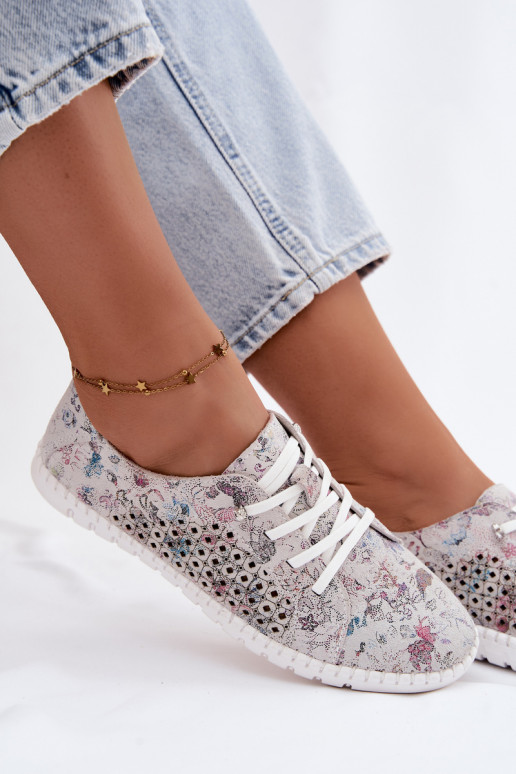 Sapatos estampados com elementos vazados em camurça sintética de várias cores Tenebra
