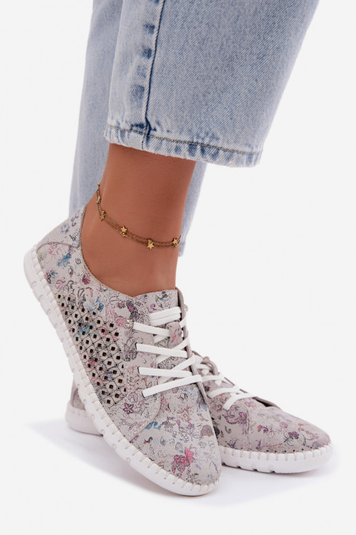 Sapatos estampados com elementos vazados em camurça sintética de várias cores Tenebra