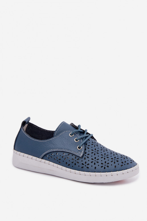 Sapatos azuis escuros femininos com elementos vazados Softie