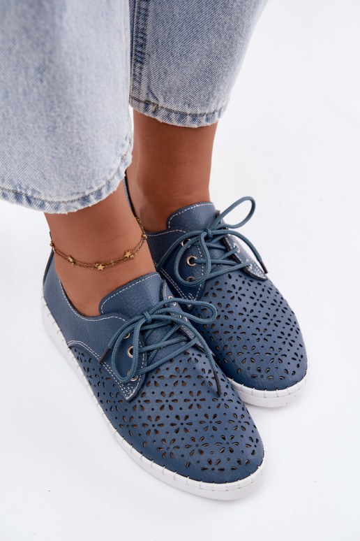 Sapatos azuis escuros femininos com elementos vazados Softie