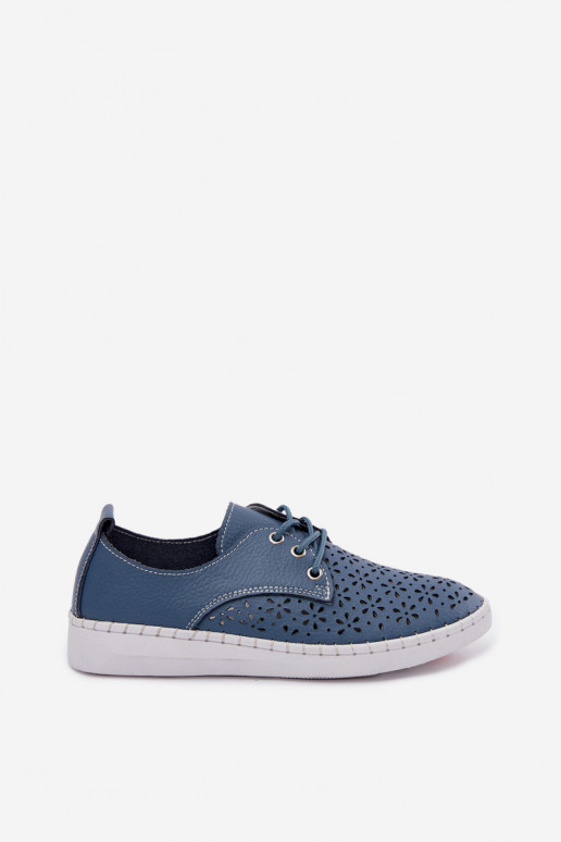 Sapatos azuis escuros femininos com elementos vazados Softie