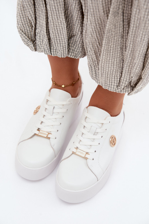 Ténis brancos femininos com plataforma Dainty
