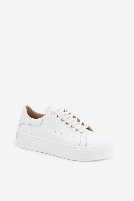 Pele À modalo de tênis Feminino com uma plataforma Zazoo N408S7 cor branca
