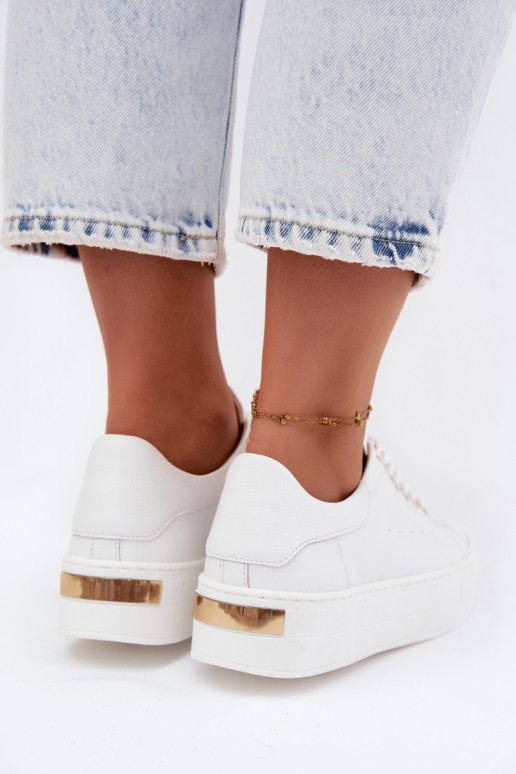 Pele À modalo de tênis Feminino com uma plataforma Zazoo N408S7 cor branca