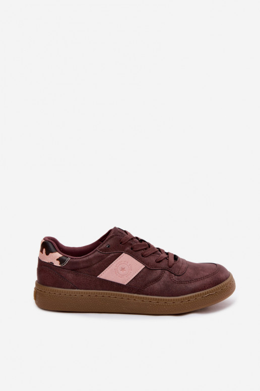 Ténis brilhantes para mulheres Big Star UU274016 na cor bordô