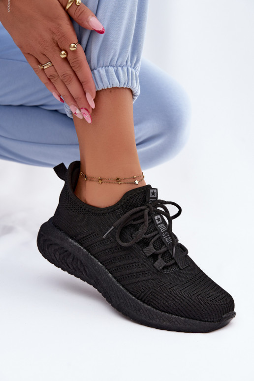Calçado desportivo slip-on para mulheres Big Star UU274057 na cor preta