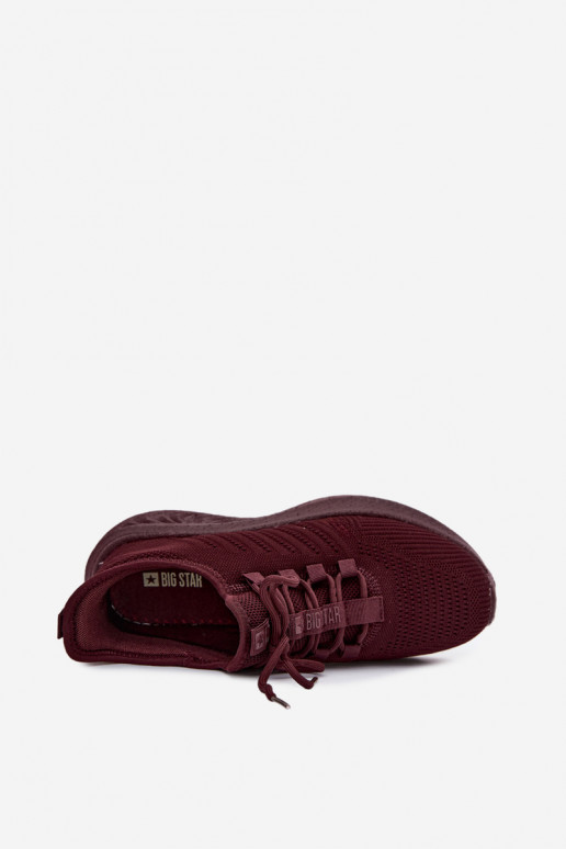 Calçado desportivo slip-on para mulheres Big Star UU274053 na cor bordô