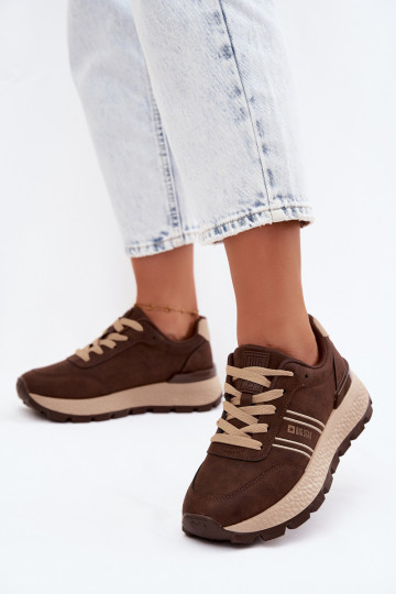 Ténis para mulheres com plataforma Big Star UU274040 na cor chocolate