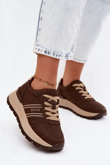 Ténis para mulheres com plataforma Big Star UU274040 na cor chocolate 2