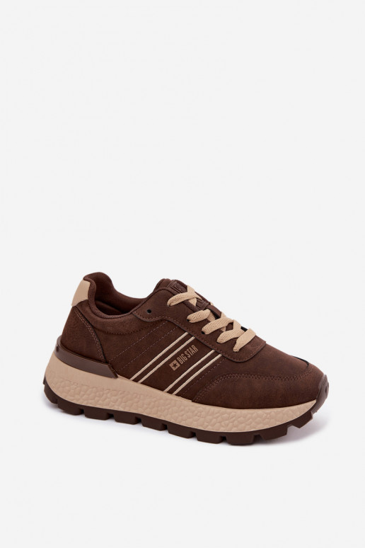 Ténis para mulheres com plataforma Big Star UU274040 na cor chocolate