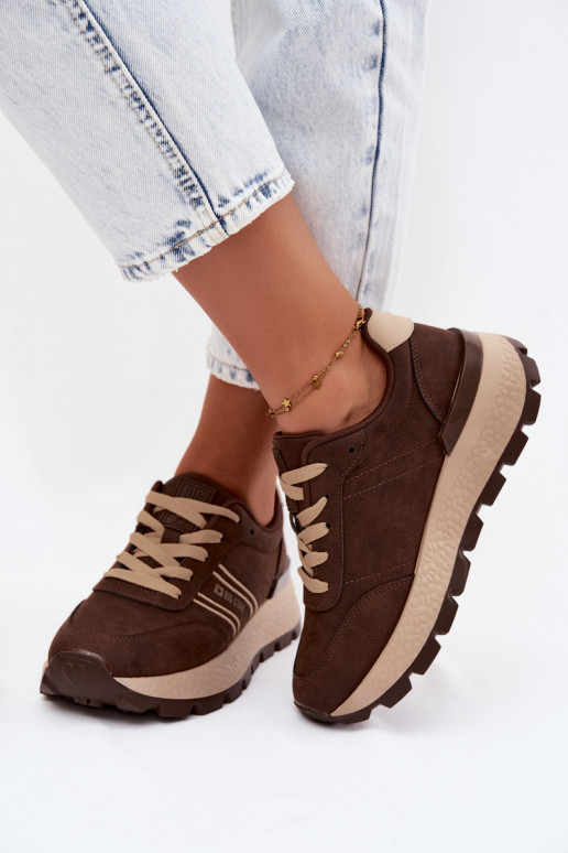 Ténis para mulheres com plataforma Big Star UU274040 na cor chocolate