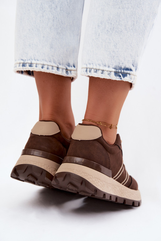 Ténis para mulheres com plataforma Big Star UU274040 na cor chocolate