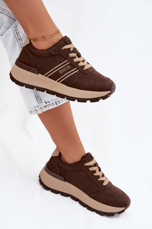 Ténis para mulheres com plataforma Big Star UU274040 na cor chocolate