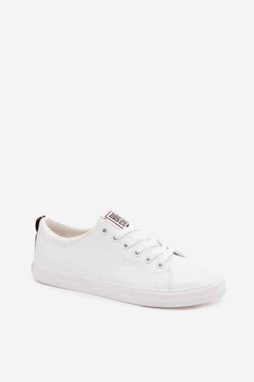 Sapatilhas femininas brancas em couro sintético Big Star TT274960