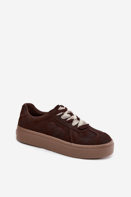 Sapatilhas femininas com plataforma e atacadores decorativos Big Star UU274004