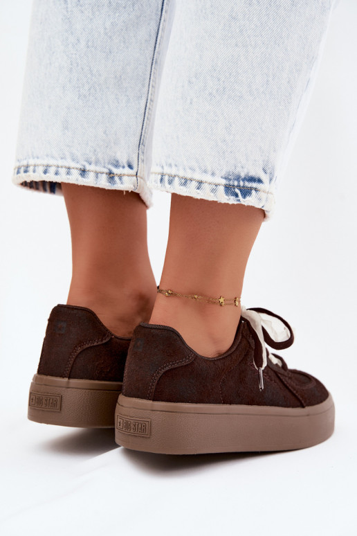 Sapatilhas femininas com plataforma e atacadores decorativos Big Star UU274004