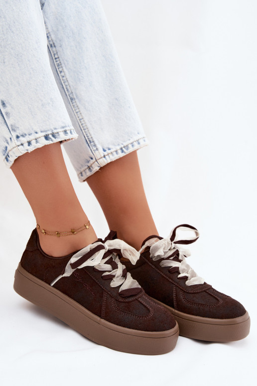 Sapatilhas femininas com plataforma e atacadores decorativos Big Star UU274004