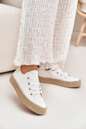 Sapatos casuais brancos de plataforma Princa