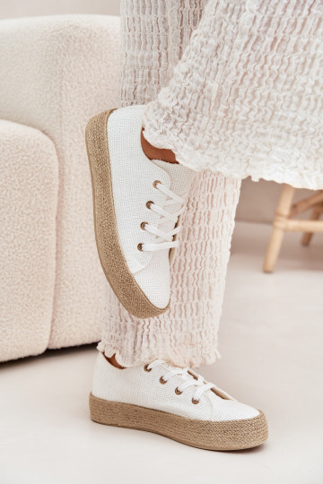 Sapatos casuais brancos de plataforma Princa 2