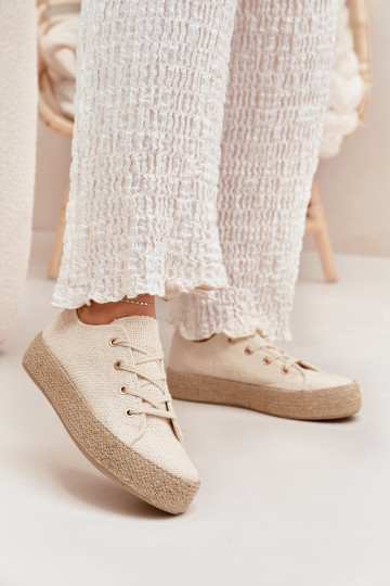 Sapatos casuais beges de plataforma Princa 2