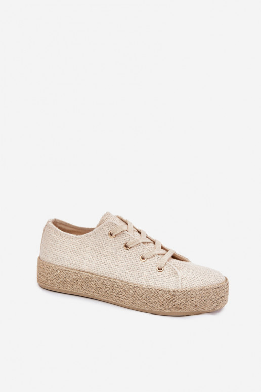 Sapatos casuais beges de plataforma Princa