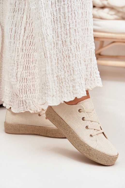 Sapatos casuais beges de plataforma Princa