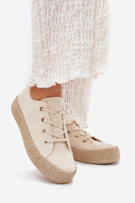 Sapatos casuais beges de plataforma Princa