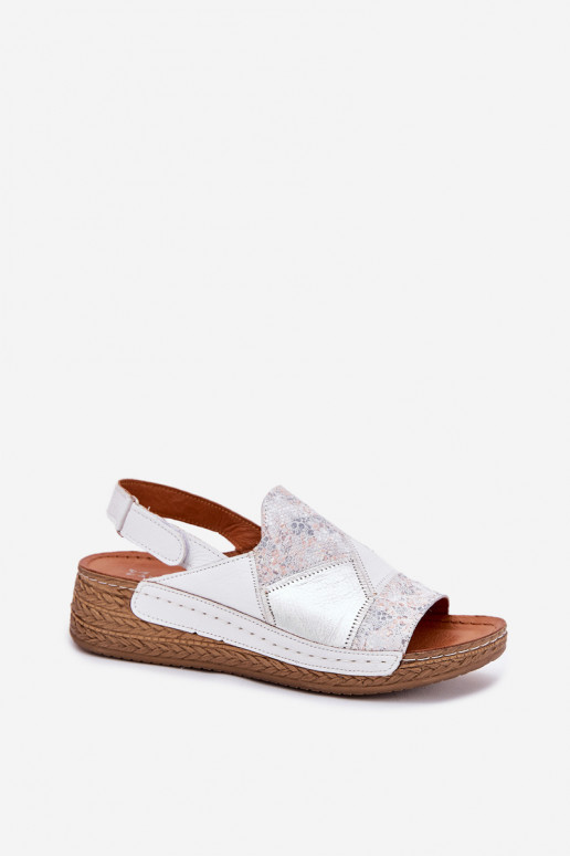 Sandálias brancas femininas com plataforma Braid Tai turiciejka L7067-11