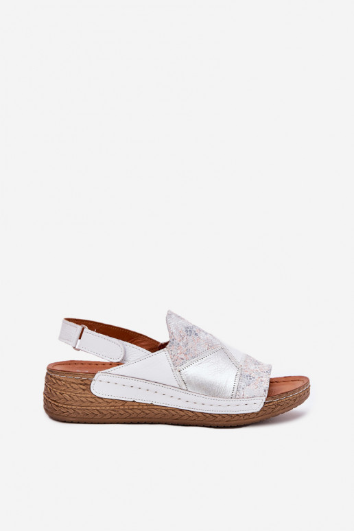 Sandálias brancas femininas com plataforma Braid Tai turiciejka L7067-11