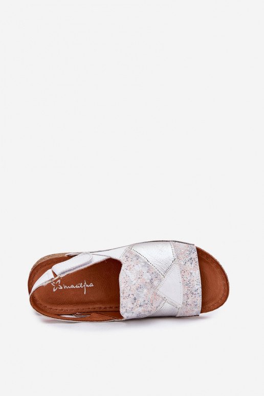 Sandálias brancas femininas com plataforma Braid Tai turiciejka L7067-11