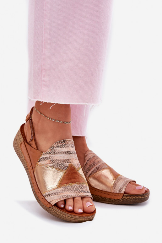 Sandálias castanhas femininas com plataforma Braid Tai turiciejka L7067-29