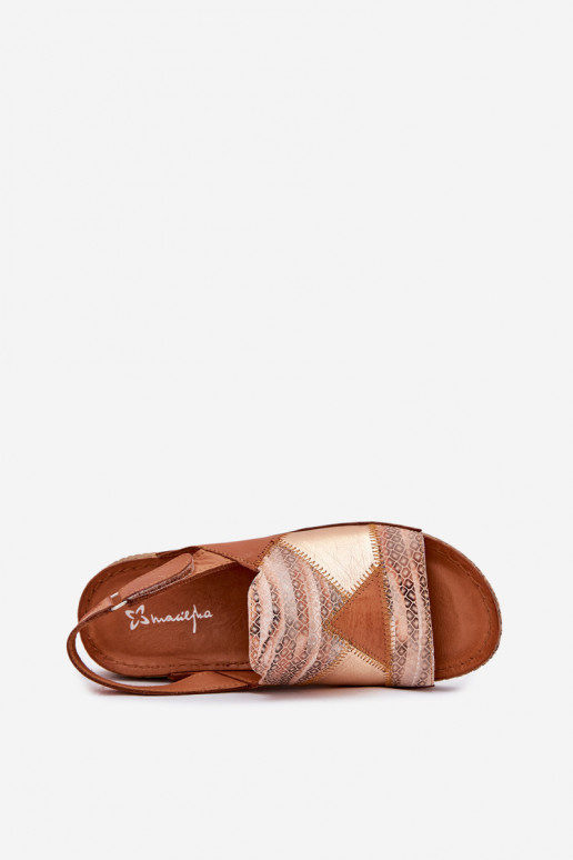 Sandálias castanhas femininas com plataforma Braid Tai turiciejka L7067-29