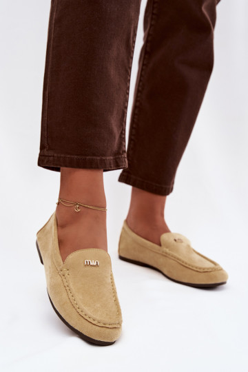 Mocassins amarelos femininos com detalhes dourados Sarivelle