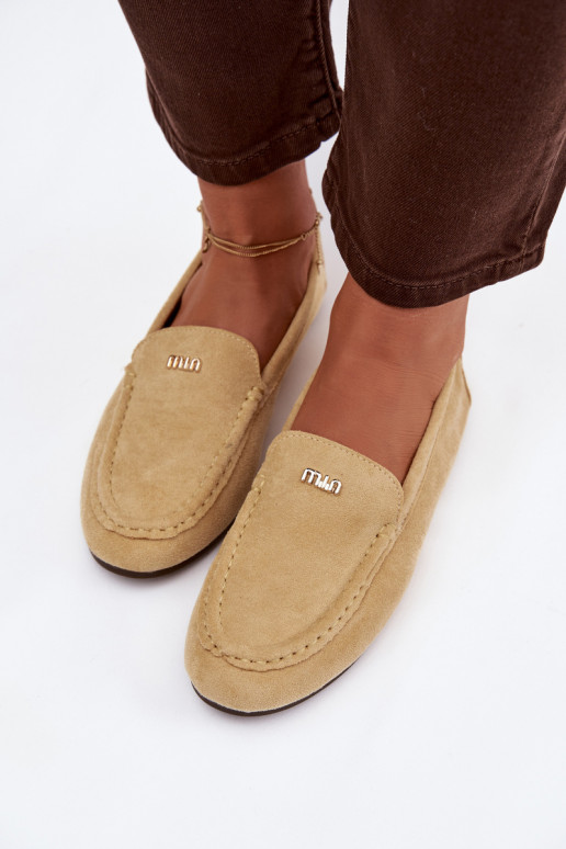 Mocassins amarelos femininos com detalhes dourados Sarivelle