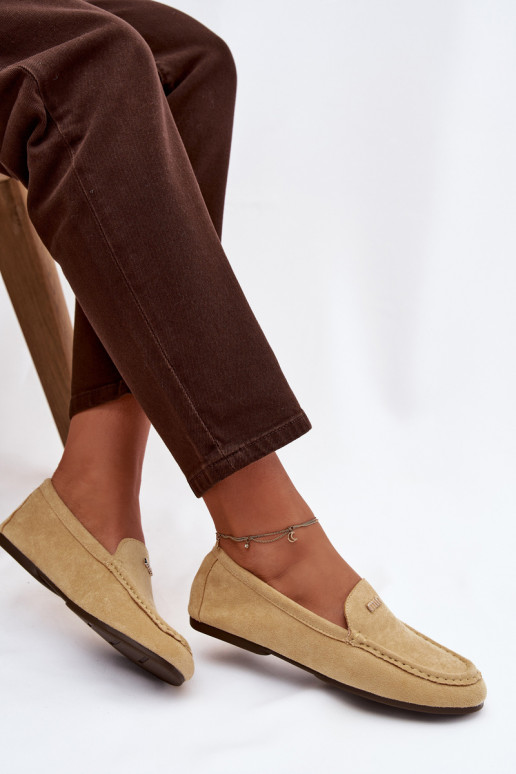 Mocassins amarelos femininos com detalhes dourados Sarivelle